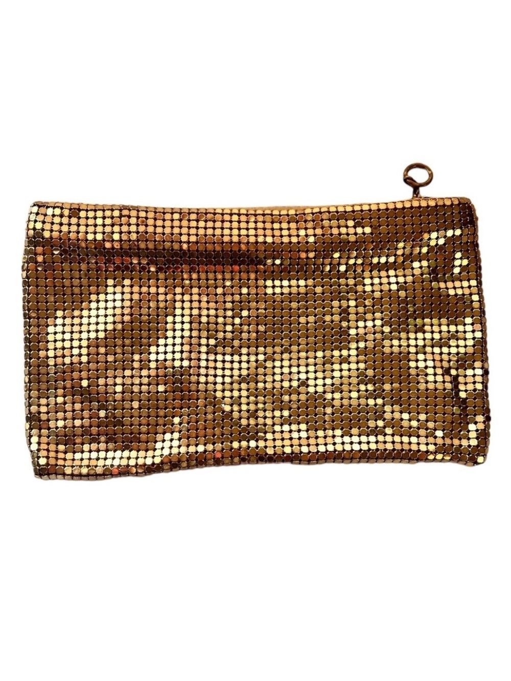 Vintage Duramesh Fifth Avenue Gold Mesh Mirror Ball Clutch Purse 1940s